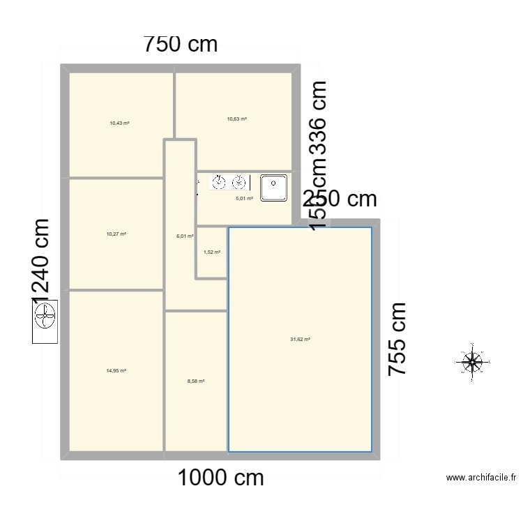 plan sur calque. Plan de 0 pièce et 0 m2