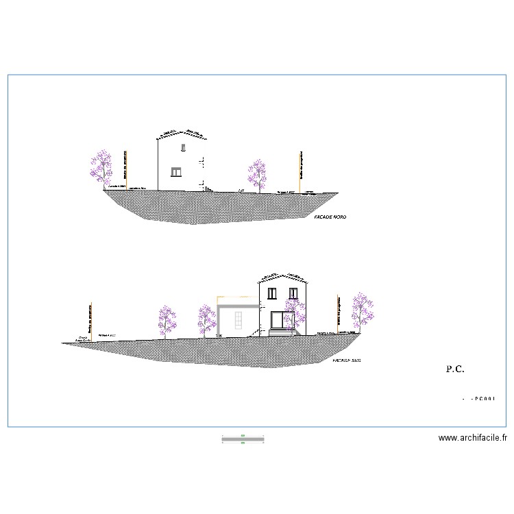 FACADE SUD. Plan de 0 pièce et 0 m2