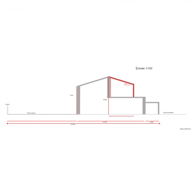 Plan de coupe DP3. Plan de 0 pièce et 0 m2