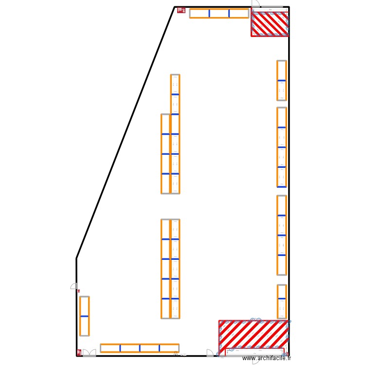 PLAN ENTREPOT 3. Plan de 61 pièces et 173 m2