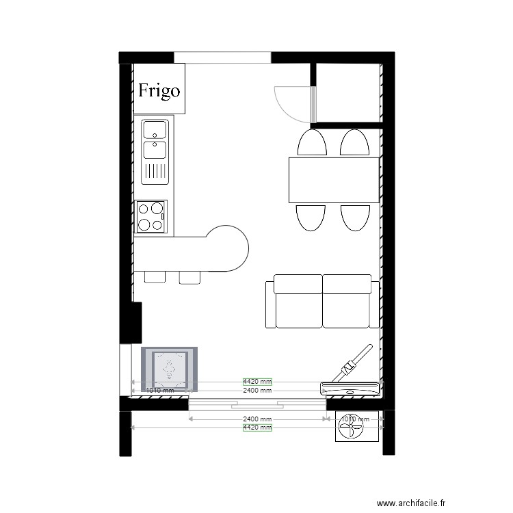 SALON - Plan dessiné par alcaponne13