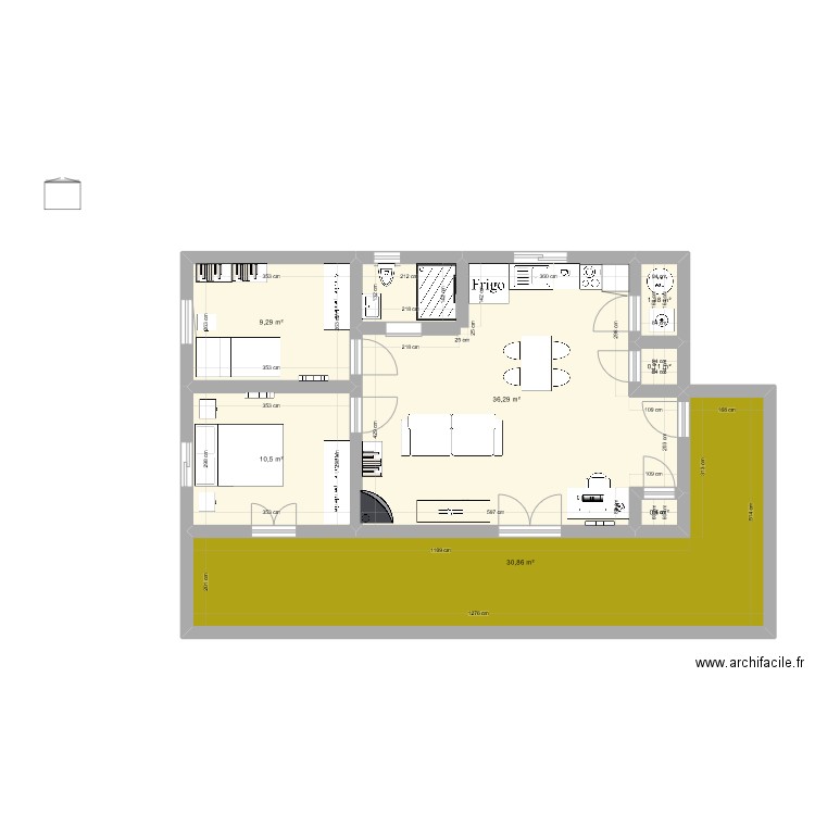 PLAN B. Plan de 7 pièces et 90 m2