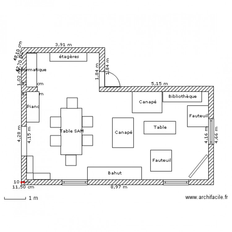 salon. Plan de 0 pièce et 0 m2