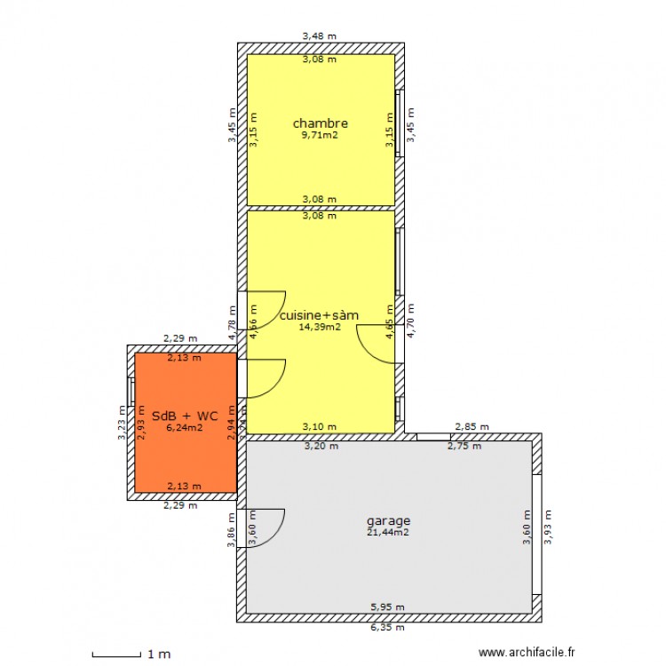 studio01. Plan de 0 pièce et 0 m2