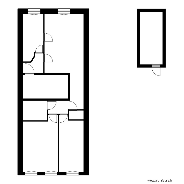 MASINI 1er etage. Plan de 9 pièces et 97 m2