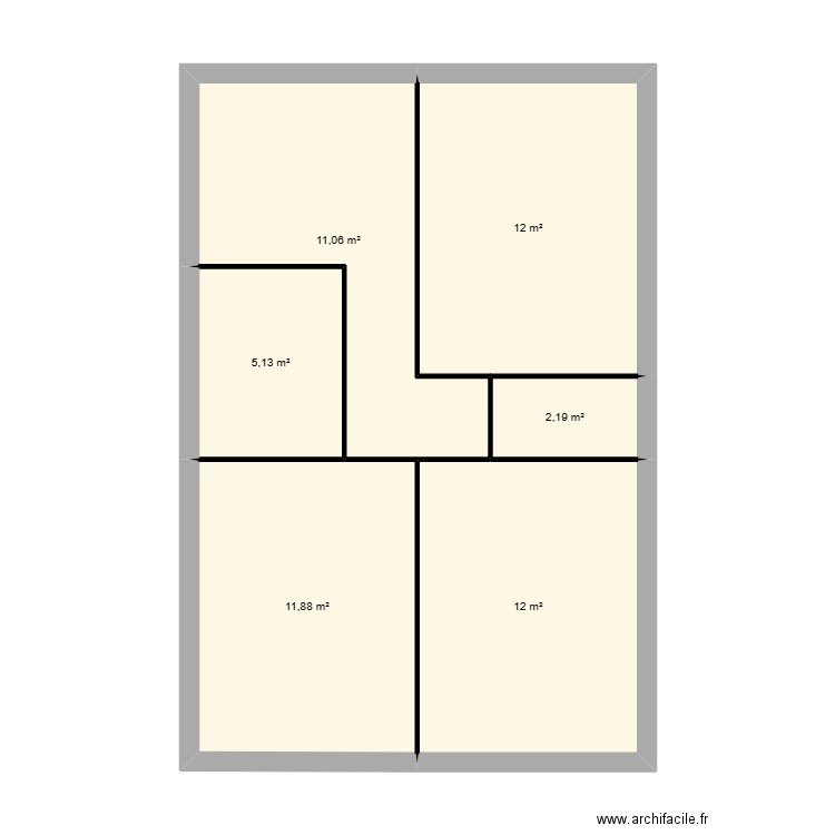 ETAGE K2LOUZE. Plan de 6 pièces et 54 m2