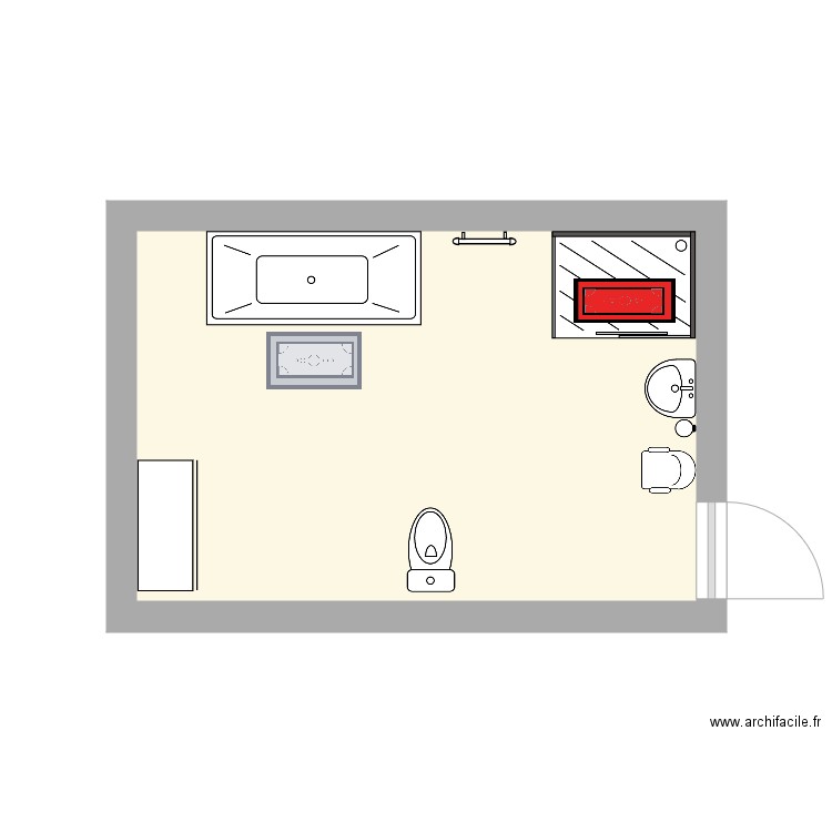 plan chambre ex 6 - Plan 1 pièce 14 m2 dessiné par lea2711