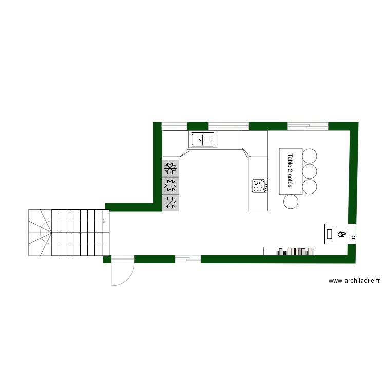 essai cuisine en U. Plan de 0 pièce et 0 m2