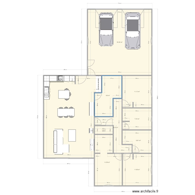 Maison v2. Plan de 10 pièces et 172 m2