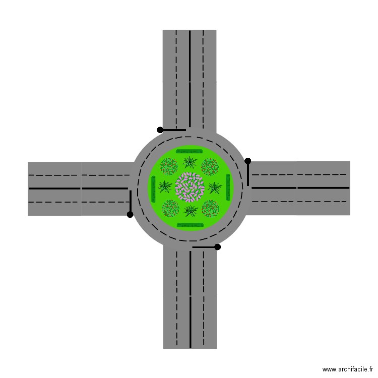 rond point terminé. Plan de 0 pièce et 0 m2