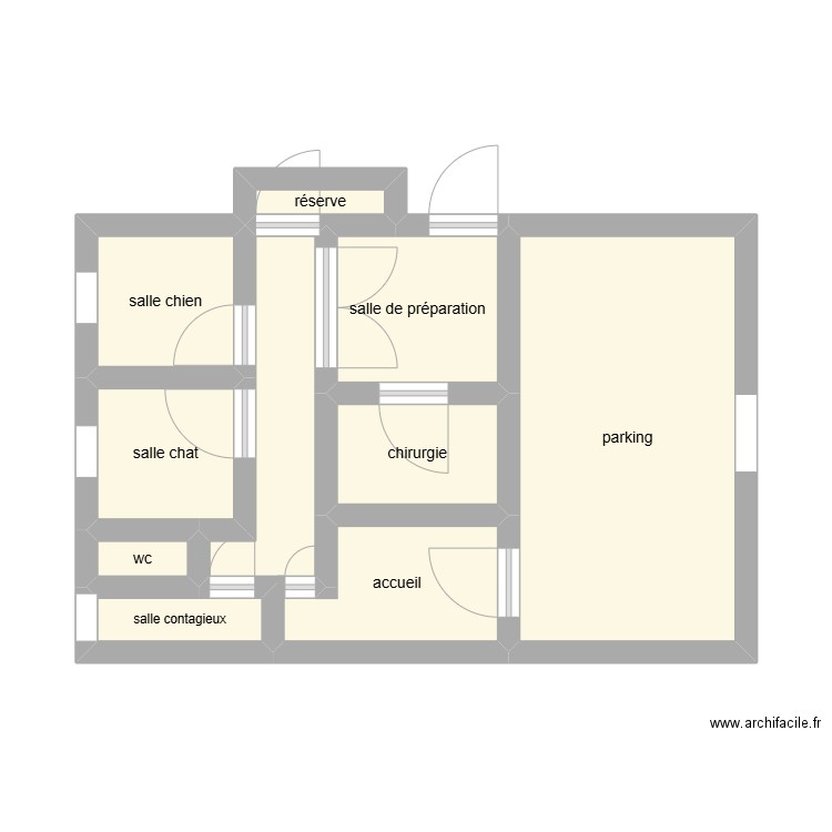 clinique miramas. Plan de 9 pièces et 30 m2