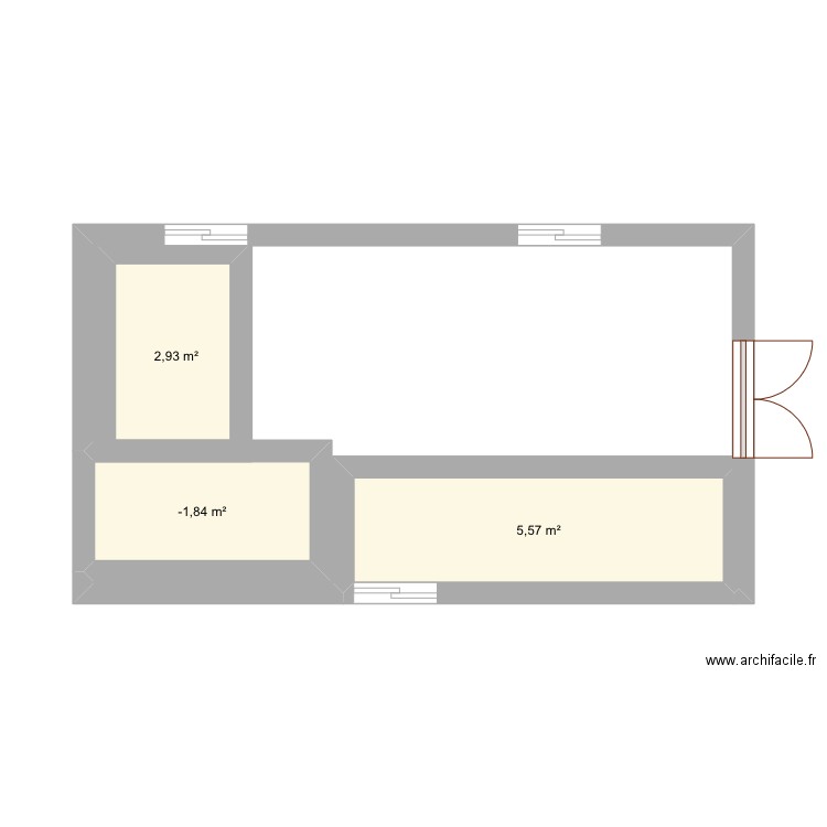 Espagnol. Plan de 3 pièces et 12 m2