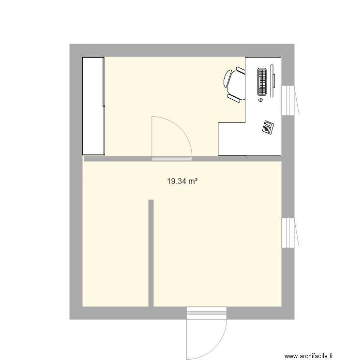 bureau. Plan de 0 pièce et 0 m2