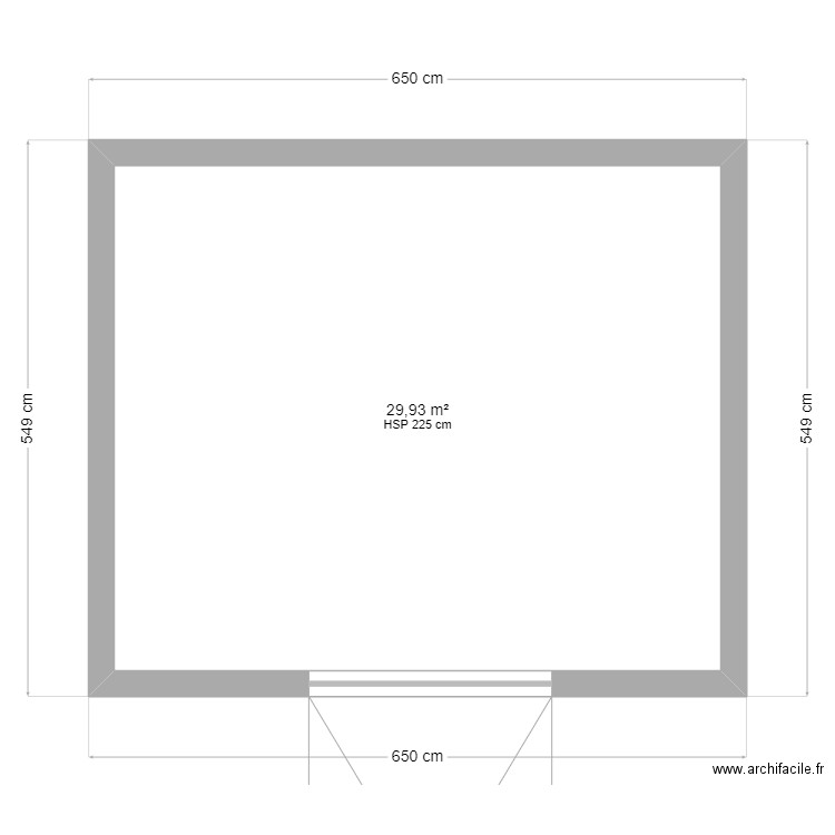 garage. Plan de 1 pièce et 30 m2