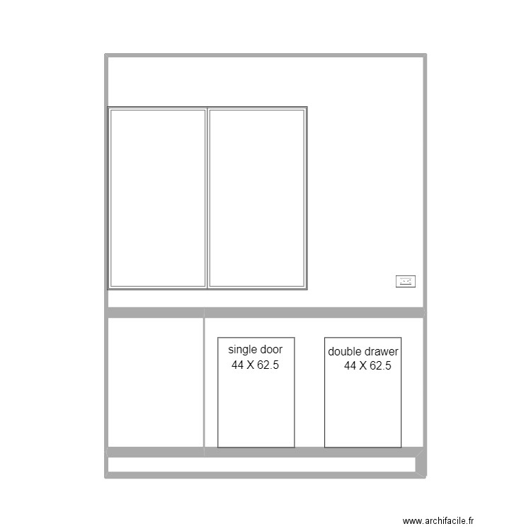 flat kitchen cabinet 2 spaces to build. Plan de 0 pièce et 0 m2