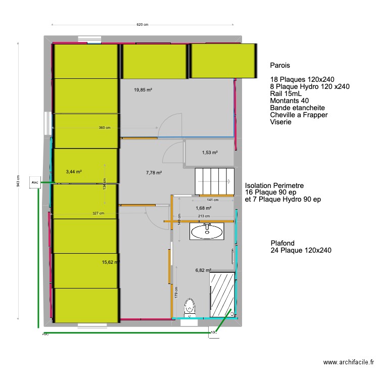 paroi garage. Plan de 0 pièce et 0 m2