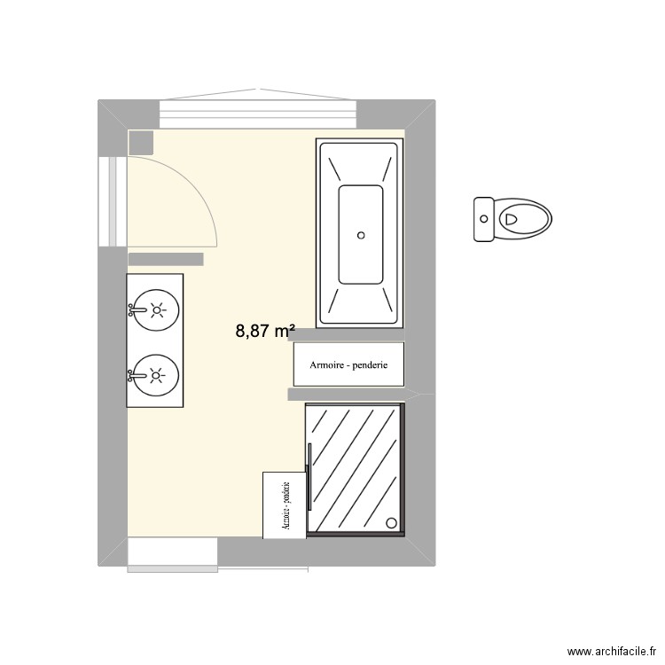 SDB filles V3. Plan de 0 pièce et 0 m2