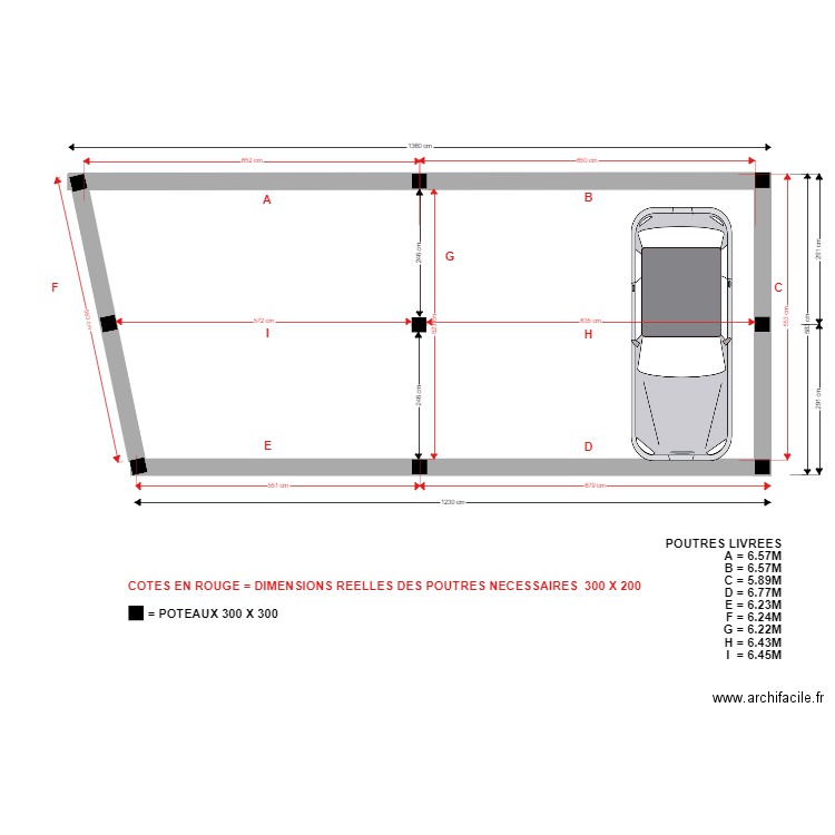 cotes reelles carport. Plan de 0 pièce et 0 m2