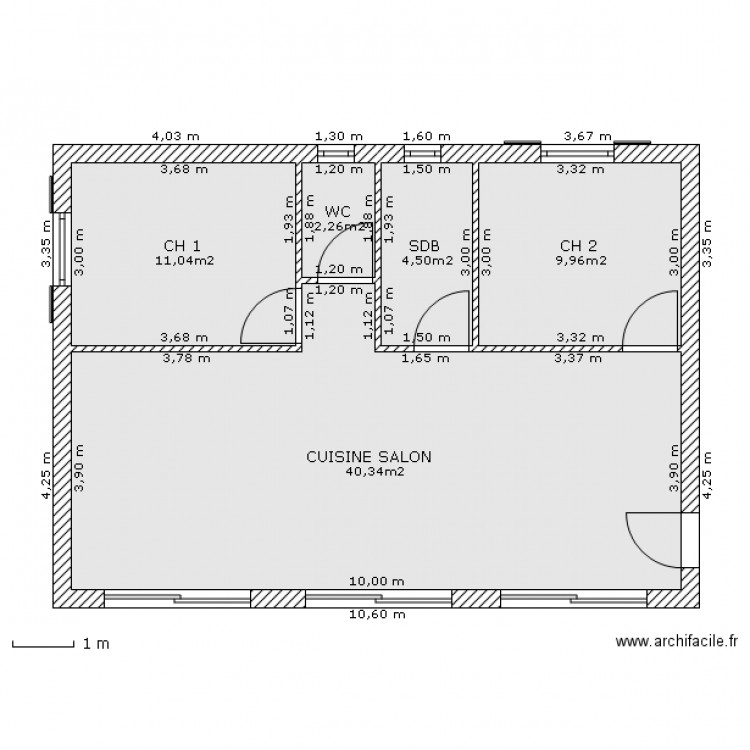 PLAN 70 M2. Plan de 0 pièce et 0 m2