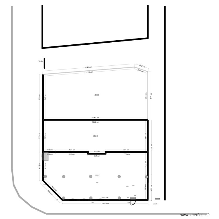 Fontenay Existant. Plan de 3 pièces et 460 m2