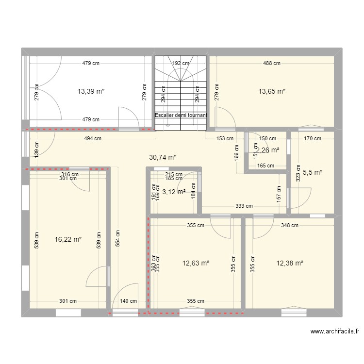 maison 2. Plan de 9 pièces et 110 m2