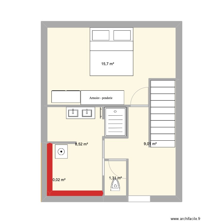 plan 2. Plan de 5 pièces et 35 m2