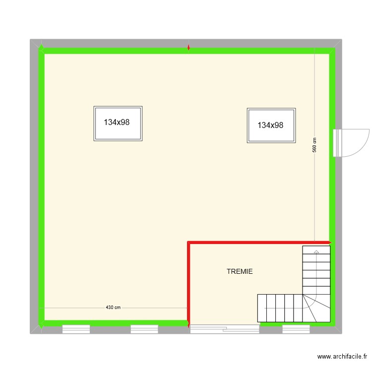 DIROSAETAGE. Plan de 5 pièces et 63 m2