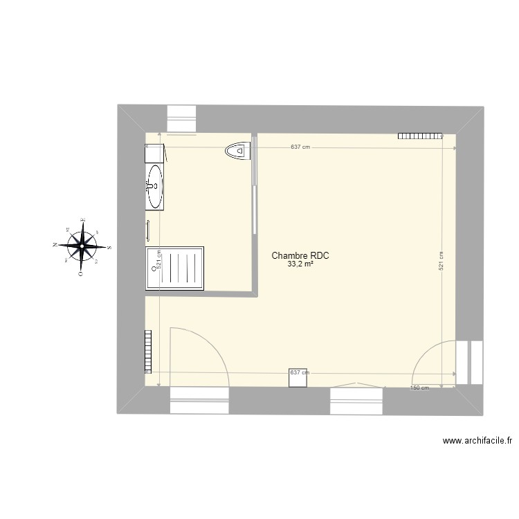 Chambre RDC. Plan de 0 pièce et 0 m2