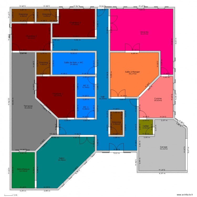 Maison décalée. Plan de 0 pièce et 0 m2