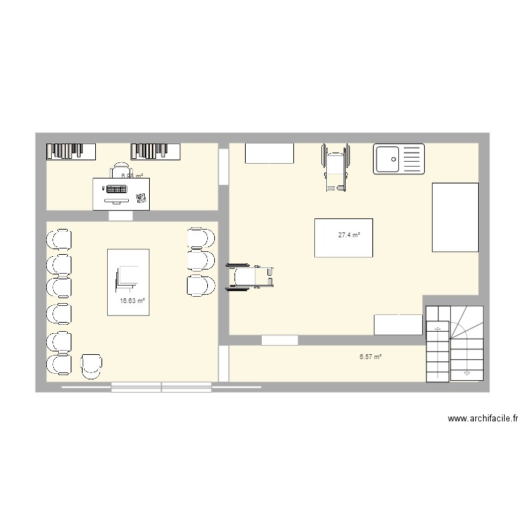 1er etage. Plan de 0 pièce et 0 m2