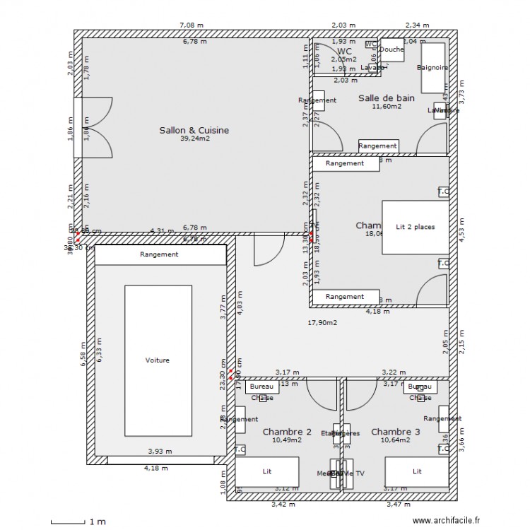 Plan villa 2D. Plan de 0 pièce et 0 m2