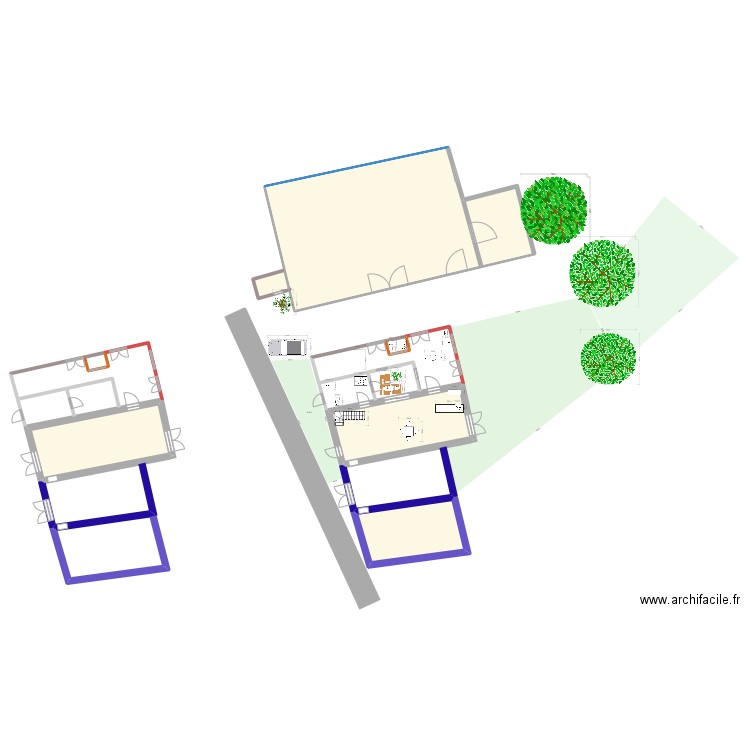 plan. Plan de 5 pièces et 398 m2