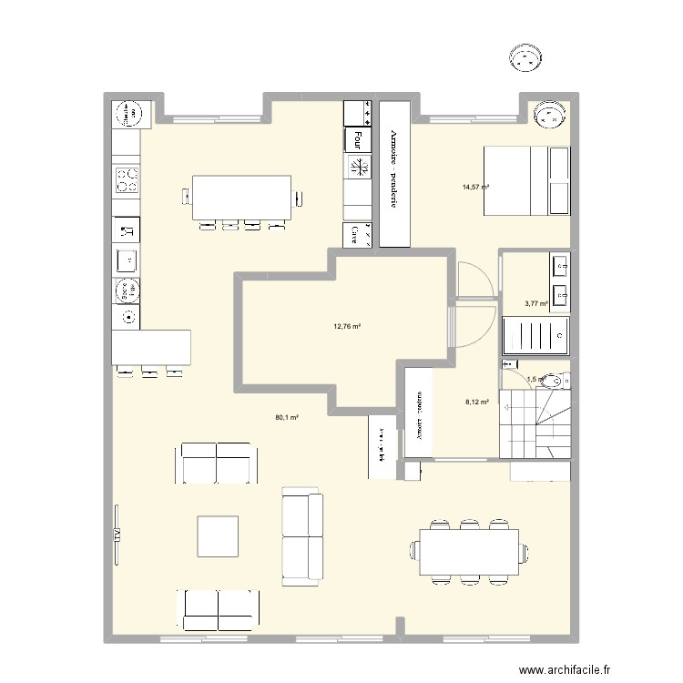 de gaulle Pornichet v1. Plan de 6 pièces et 121 m2