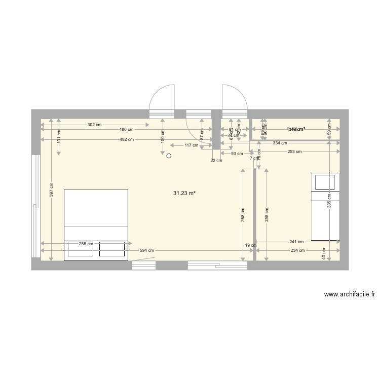 Chambre Haize Kanta. Plan de 0 pièce et 0 m2