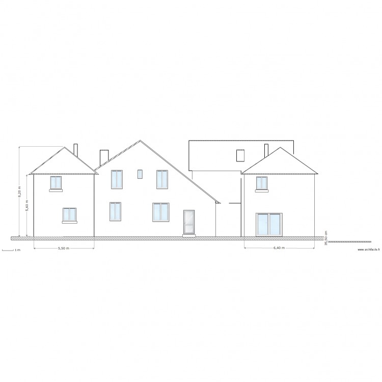 façade   cote ouest. Plan de 0 pièce et 0 m2