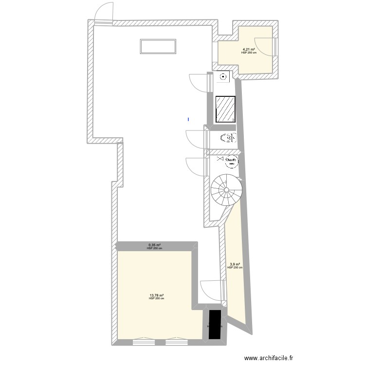 SAINT SAUVEUR 2. Plan de 5 pièces et 23 m2