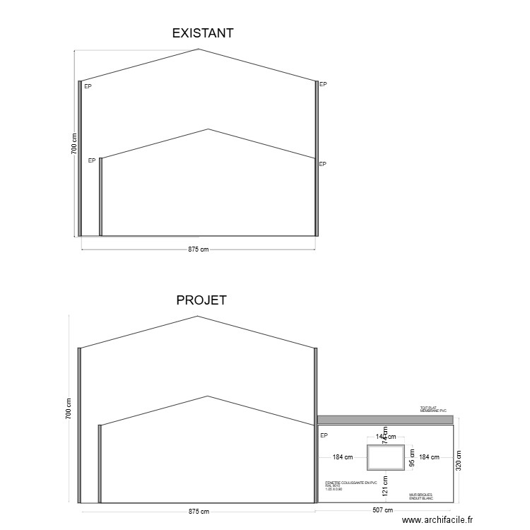 Plan facade Nord. Plan de 0 pièce et 0 m2