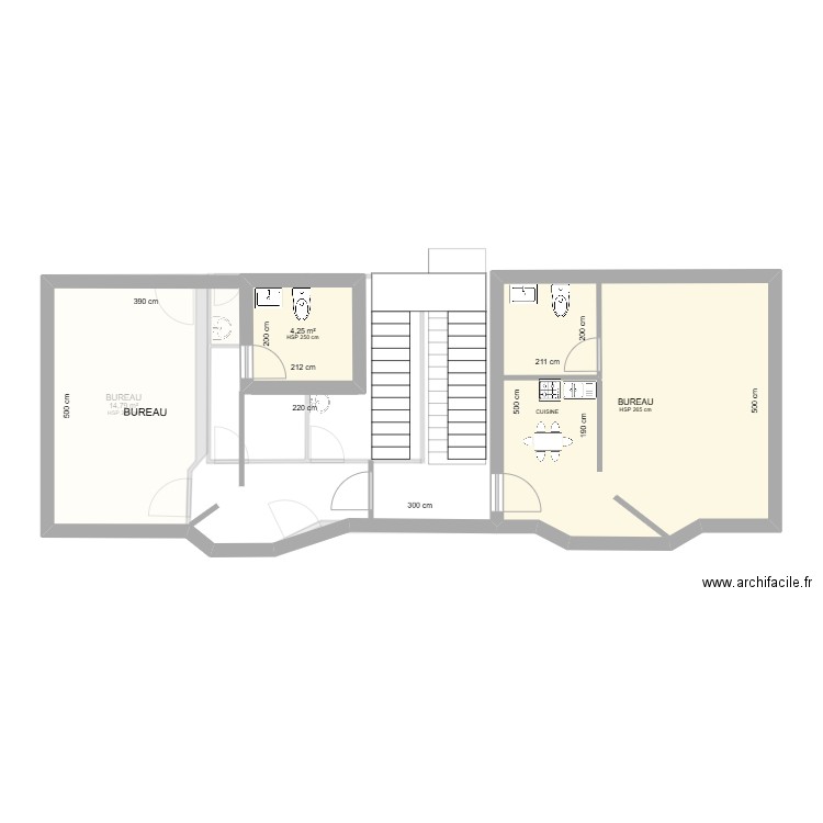 CP cp . Plan de 5 pièces et 80 m2