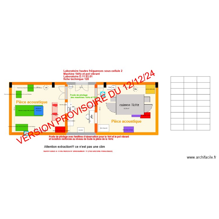 Fiche 128_Labo hautes fréquences sous cellule 2 V5caisson. Plan de 3 pièces et 80 m2