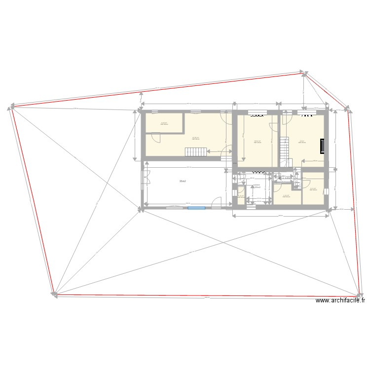 plan terrain avec côtes . Plan de 0 pièce et 0 m2