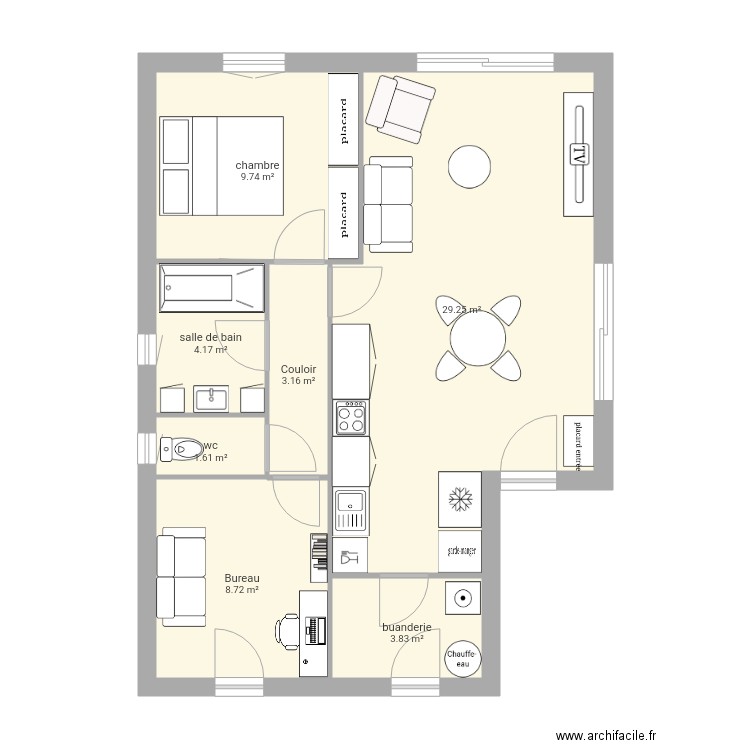 plan 60m2. Plan de 0 pièce et 0 m2