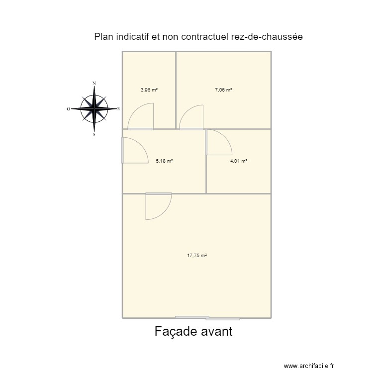 12345. Plan de 5 pièces et 38 m2