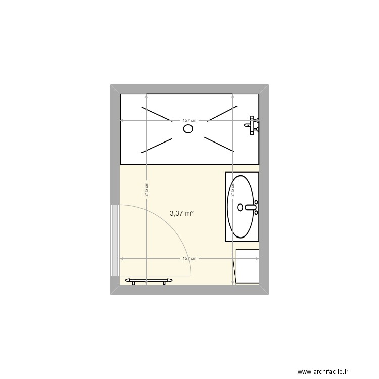 SDE CELINE FINAL. Plan de 1 pièce et 3 m2