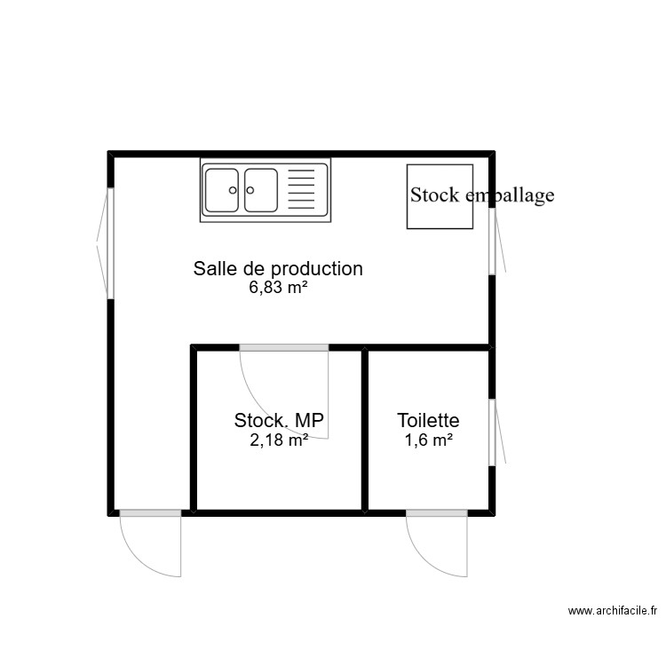 Françoise Malou. Plan de 3 pièces et 11 m2