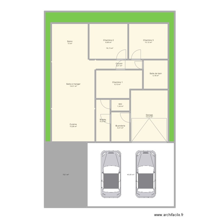 Blain 2. Plan de 15 pièces et 174 m2