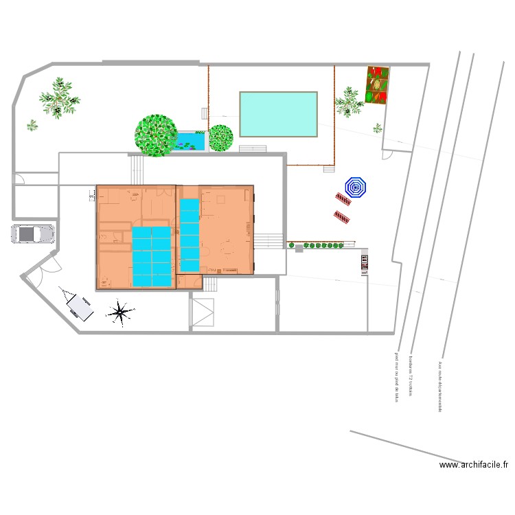 Maison villevieille 2. Plan de 3 pièces et 7 m2