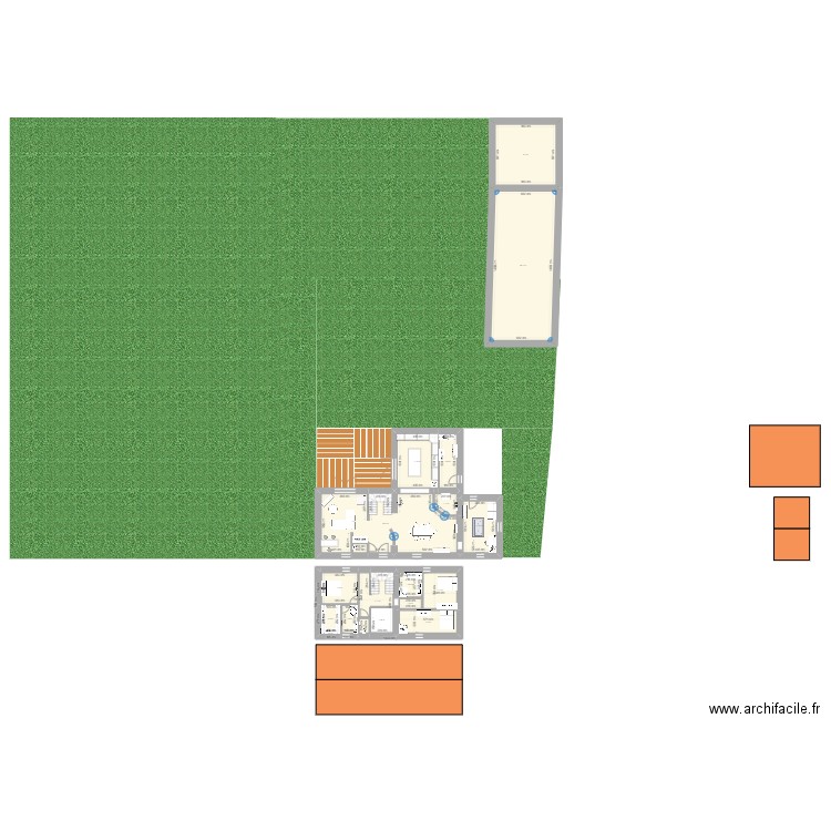 Maison Dissais 3. Plan de 20 pièces et 329 m2