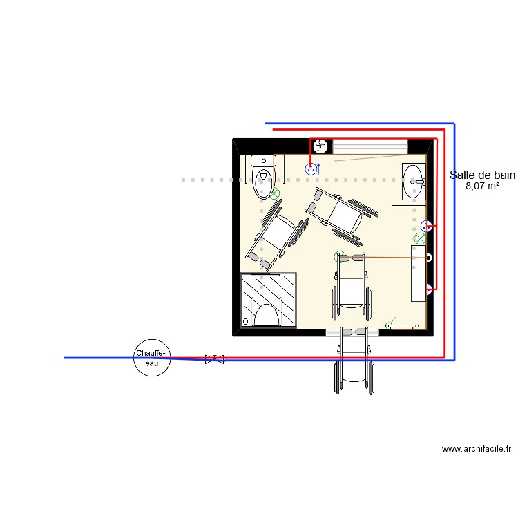 aménagement salle de bain¨pour PMR3. Plan de 0 pièce et 0 m2