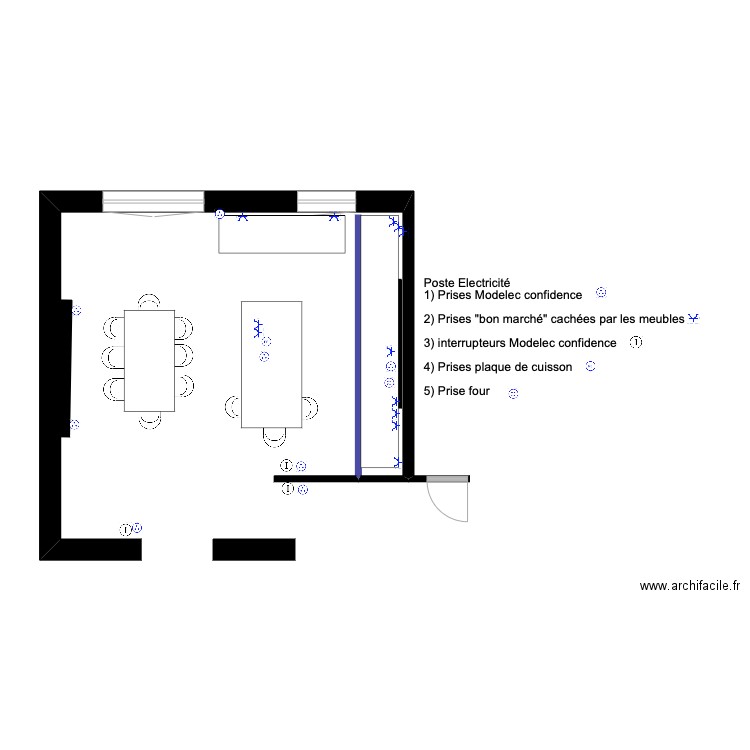 cuisine (électricité 2). Plan de 0 pièce et 0 m2