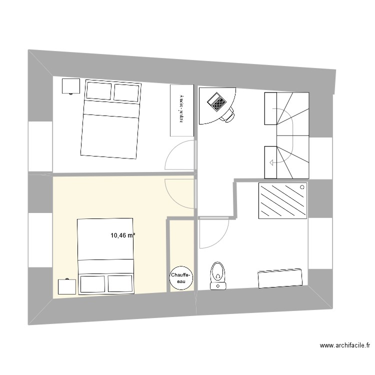 étageV1. Plan de 1 pièce et 10 m2